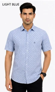 Men's Geometric Print Short Sleeve Casual Shirt view 7