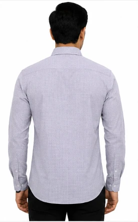 Men's Slim Fit Micro Check Formal Shirt view 2