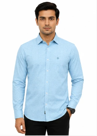 Men's Slim Fit Micro Check Formal Shirt view 6
