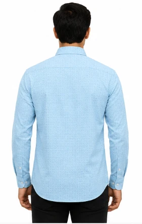 Men's Slim Fit Micro Check Formal Shirt view 7