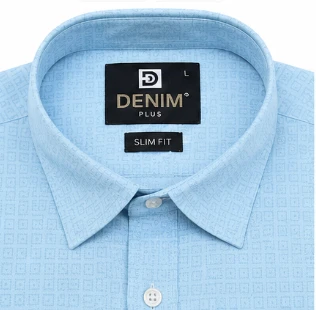 Men's Slim Fit Micro Check Formal Shirt view 8