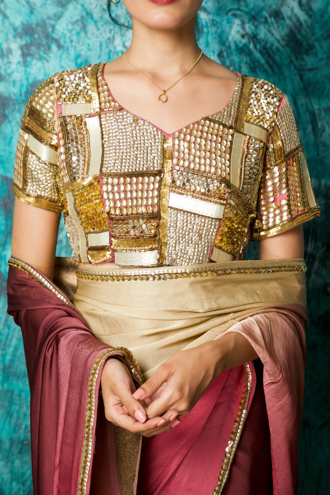 Women's Ombre Silk Saree with Embellished Border view 2