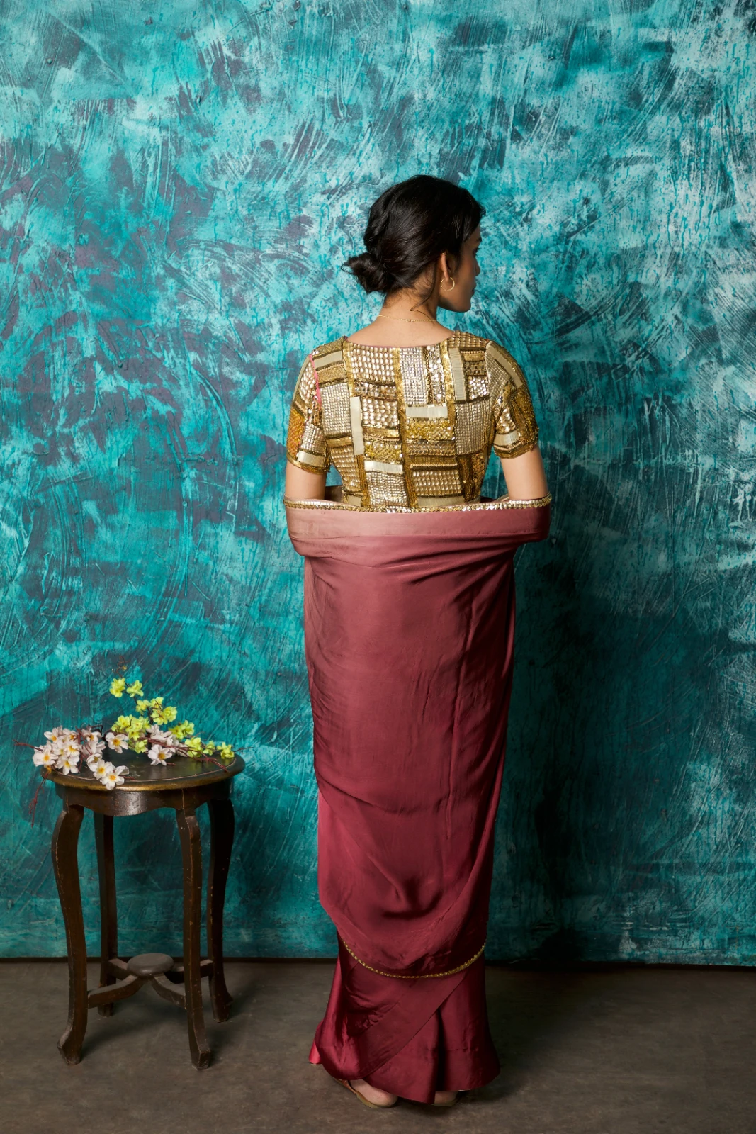 Women's Ombre Silk Saree with Embellished Border view 5