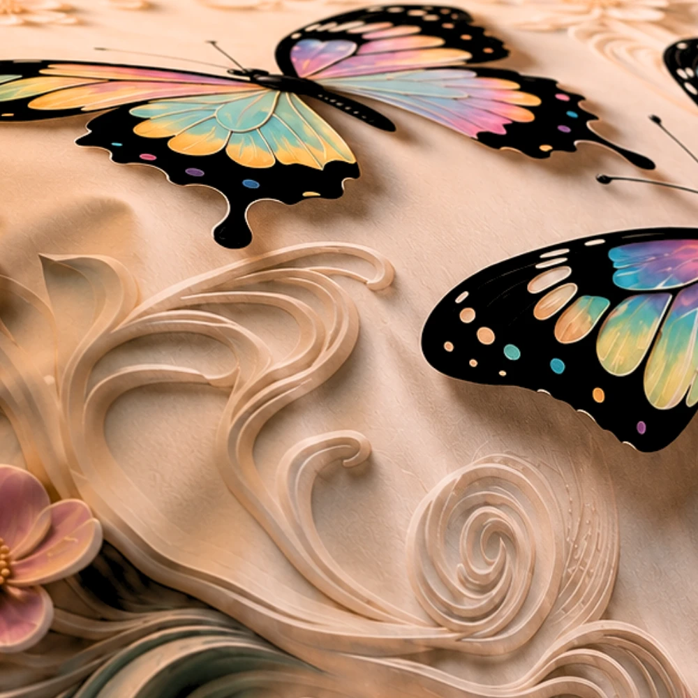 7D Bedsheet | Whispering Butterflies | Bedsheet with 2 Pillow Covers view 6