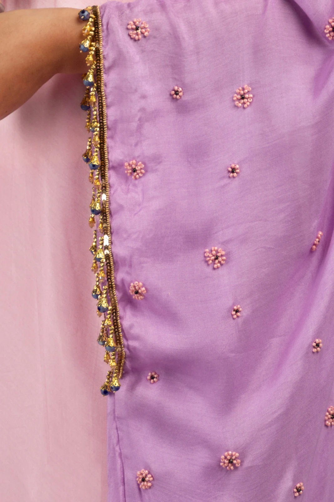 Women’s Pink Ombre Draped Saree view 4