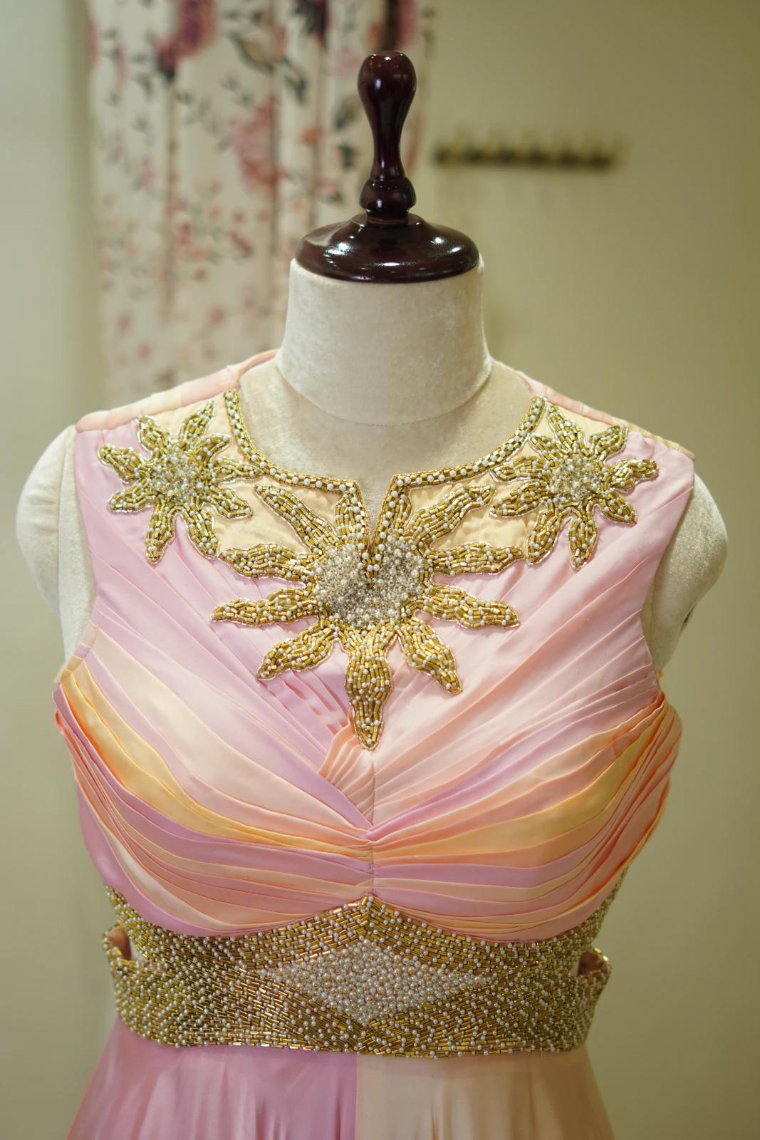 Women’s Peach Pink Embellished Wedding Gown view 2
