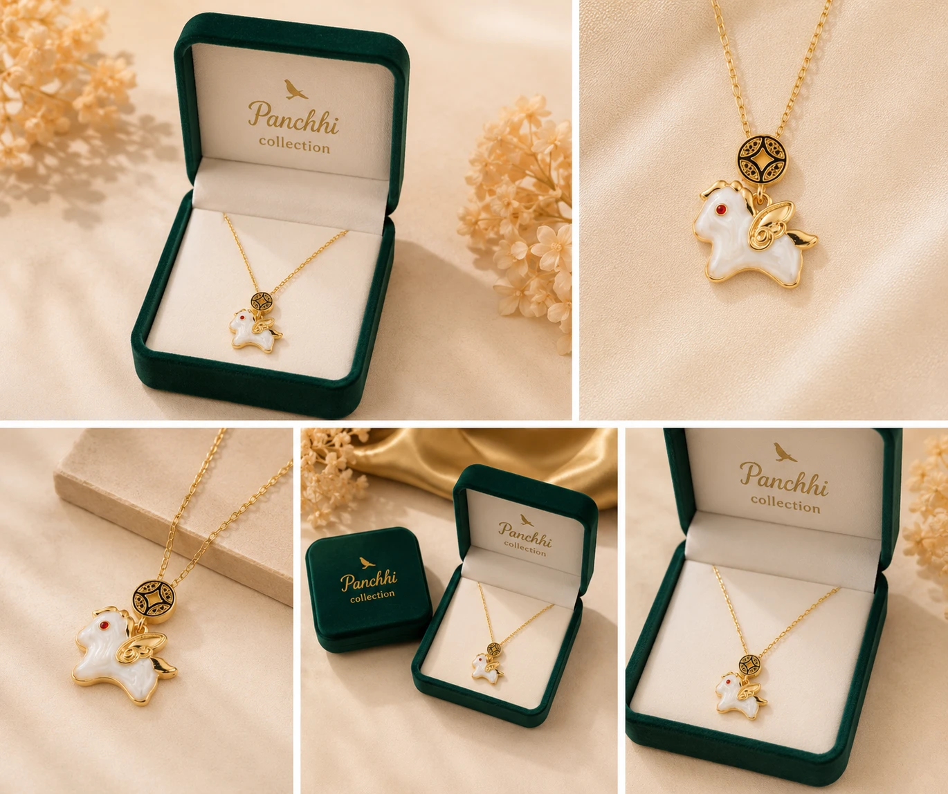 Gold-Toned Unicorn Pendant Necklace for Women view 2