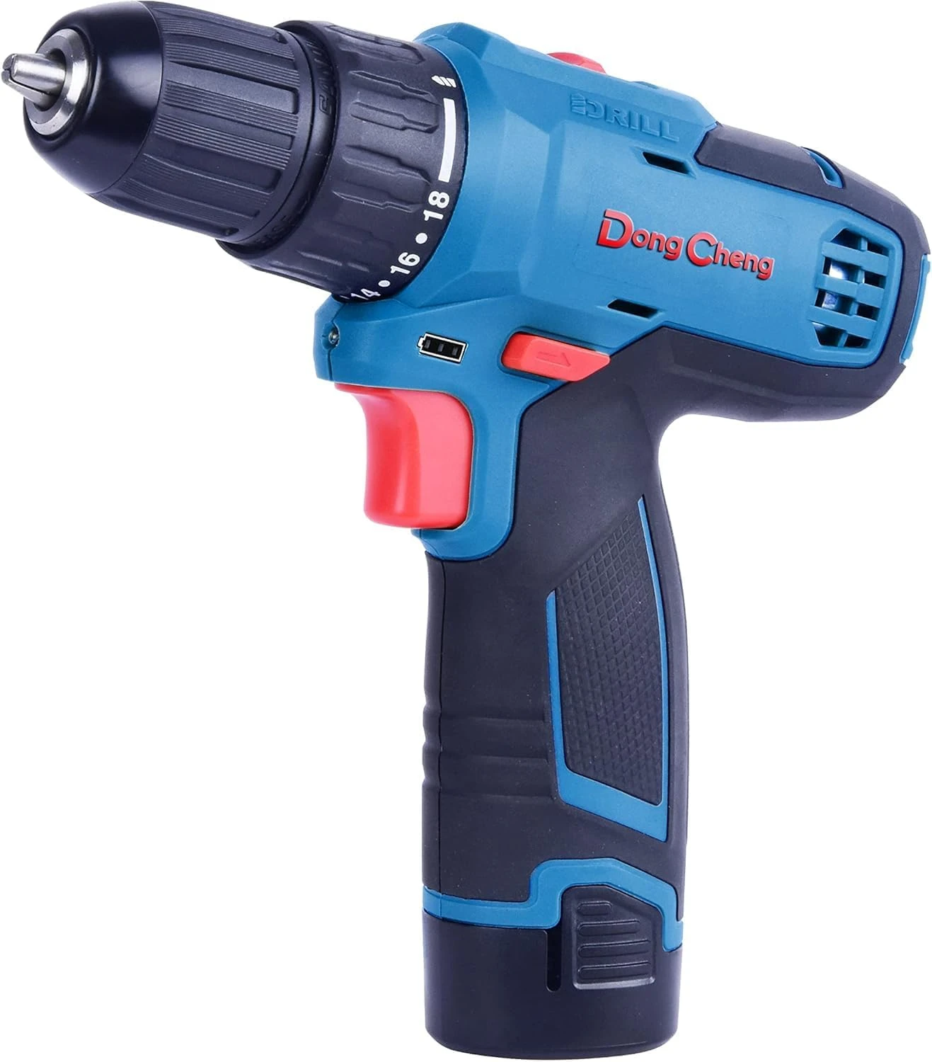 DongCheng 12V Cordless Drill Driver Kit with 2 Batteries, Charger and Carry Case view 2