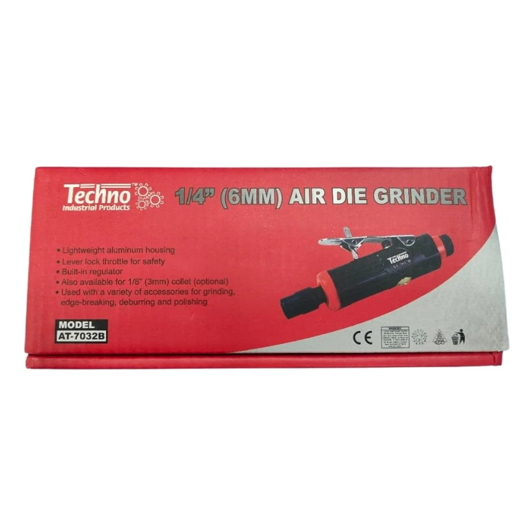 1/4 - 6 mm Techno Pneumatic Air Die Grinder Kit with Collet and Wrenches view 2