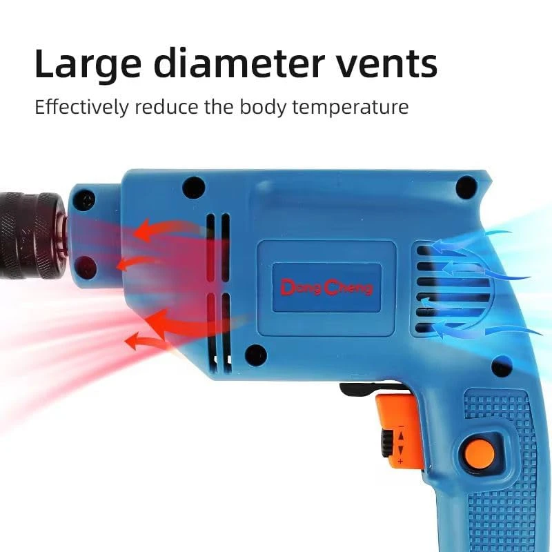 Generic 10mm Electric Drill Machine with Chuck Key and Accessories view 2