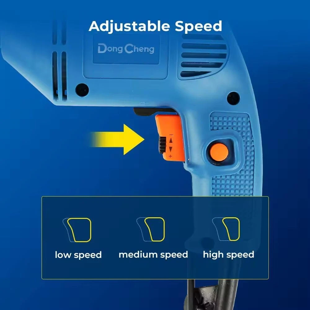 Generic 10mm Electric Drill Machine with Chuck Key and Accessories view 3
