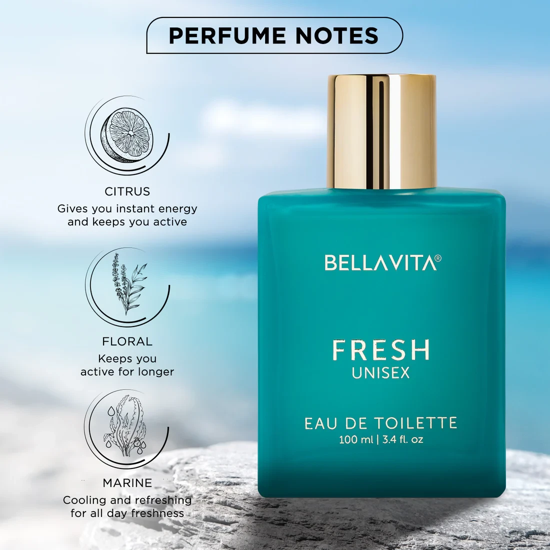 Bellavita Fresh Unisex Eau De Toilette 100 ml view 2