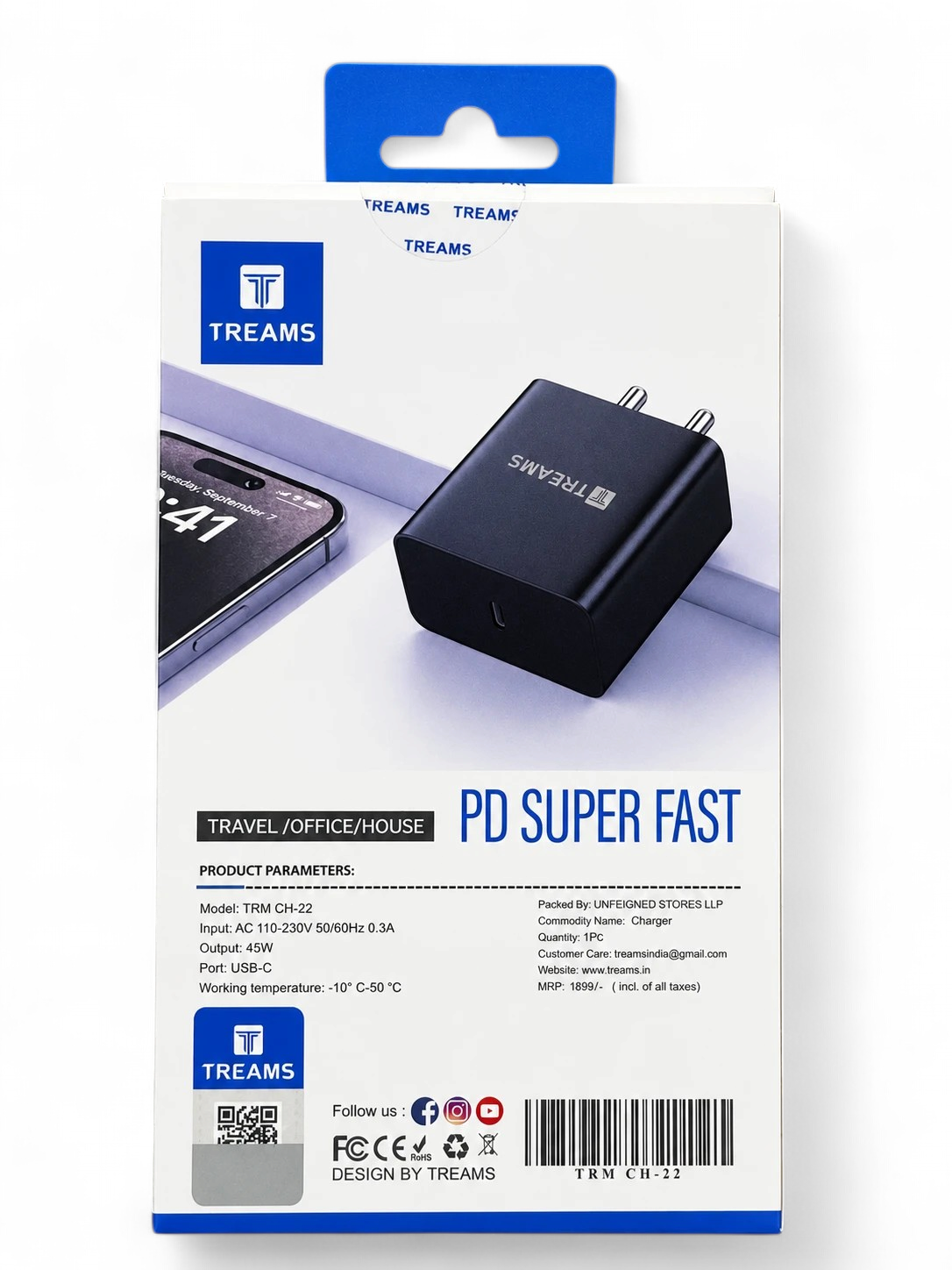 Treams 45W PD Super Fast USB-C Wall Charger view 2