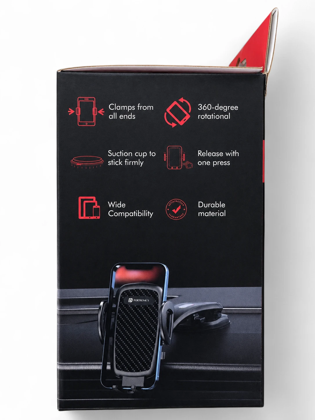 Portronics Clamp B Universal Phone Holder for Cars view 3