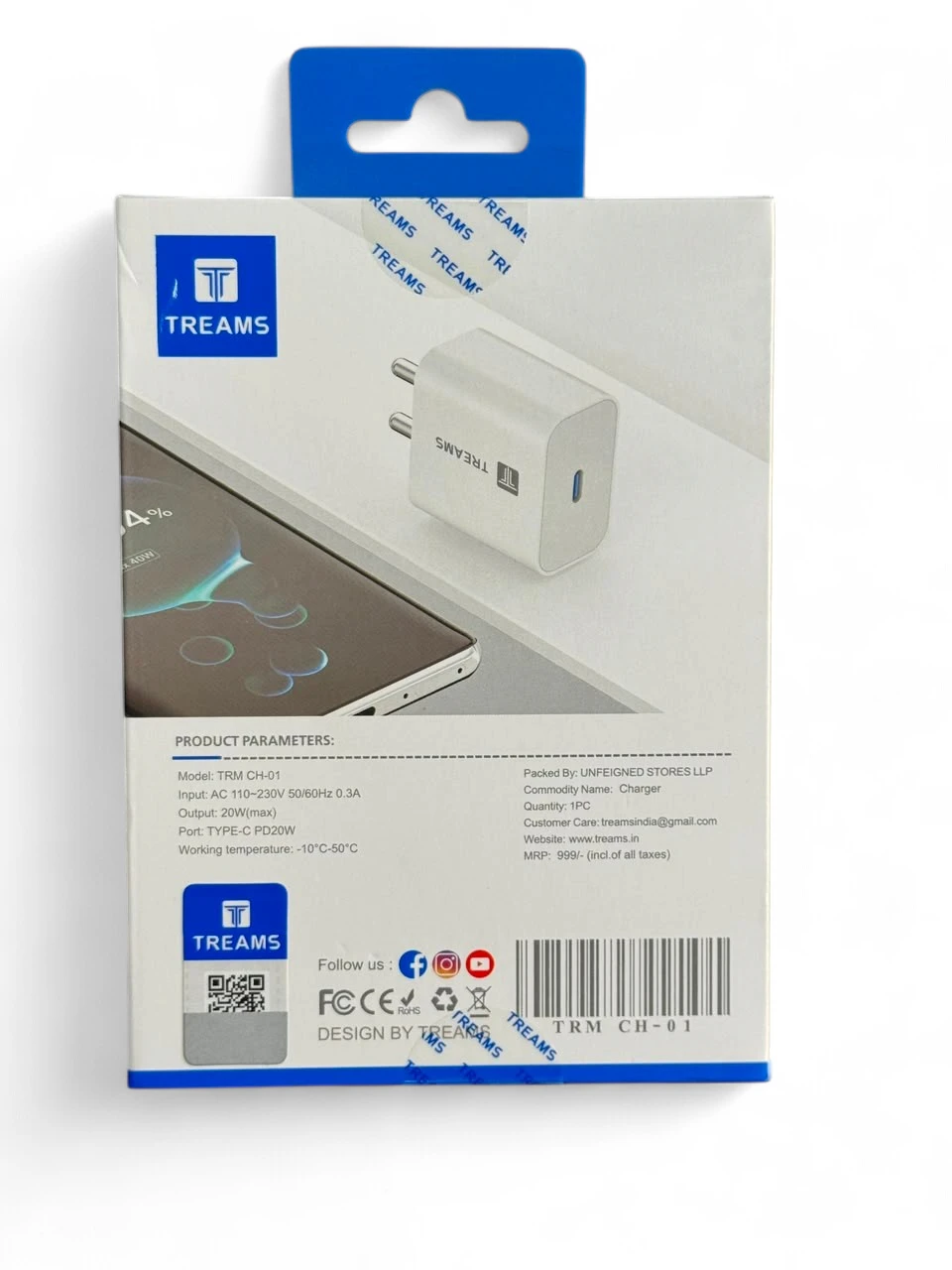 Treams 20W PD USB-C Fast Charging Wall Charger view 3