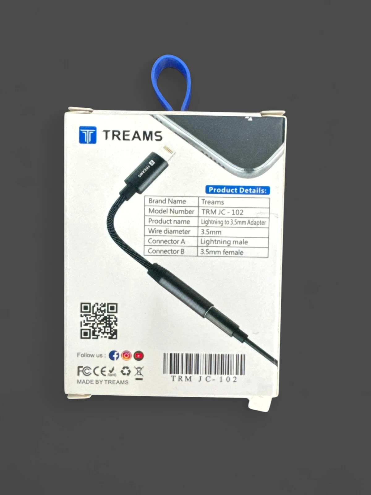 TREAMS TRM JC-102 Lightning to 3.5mm AUX & Headset Adapter view 2