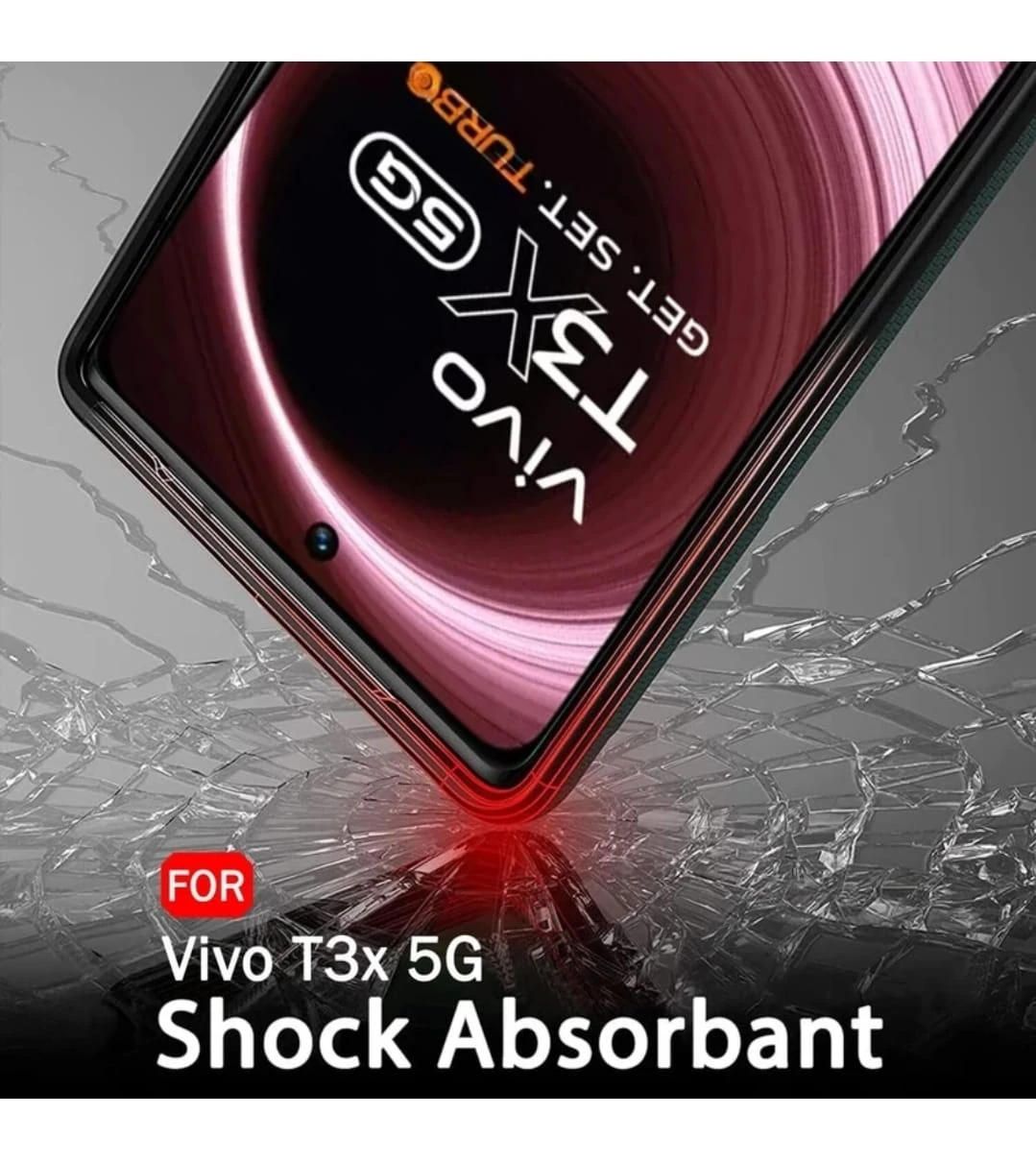 Vivo T3X 5G Premium Slim Protective Back Cover Case - Black view 4