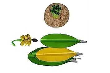 Banana Tree for Pooja - Metal Banana Trees for Decoration (12 Inches) 1 pair set view 2