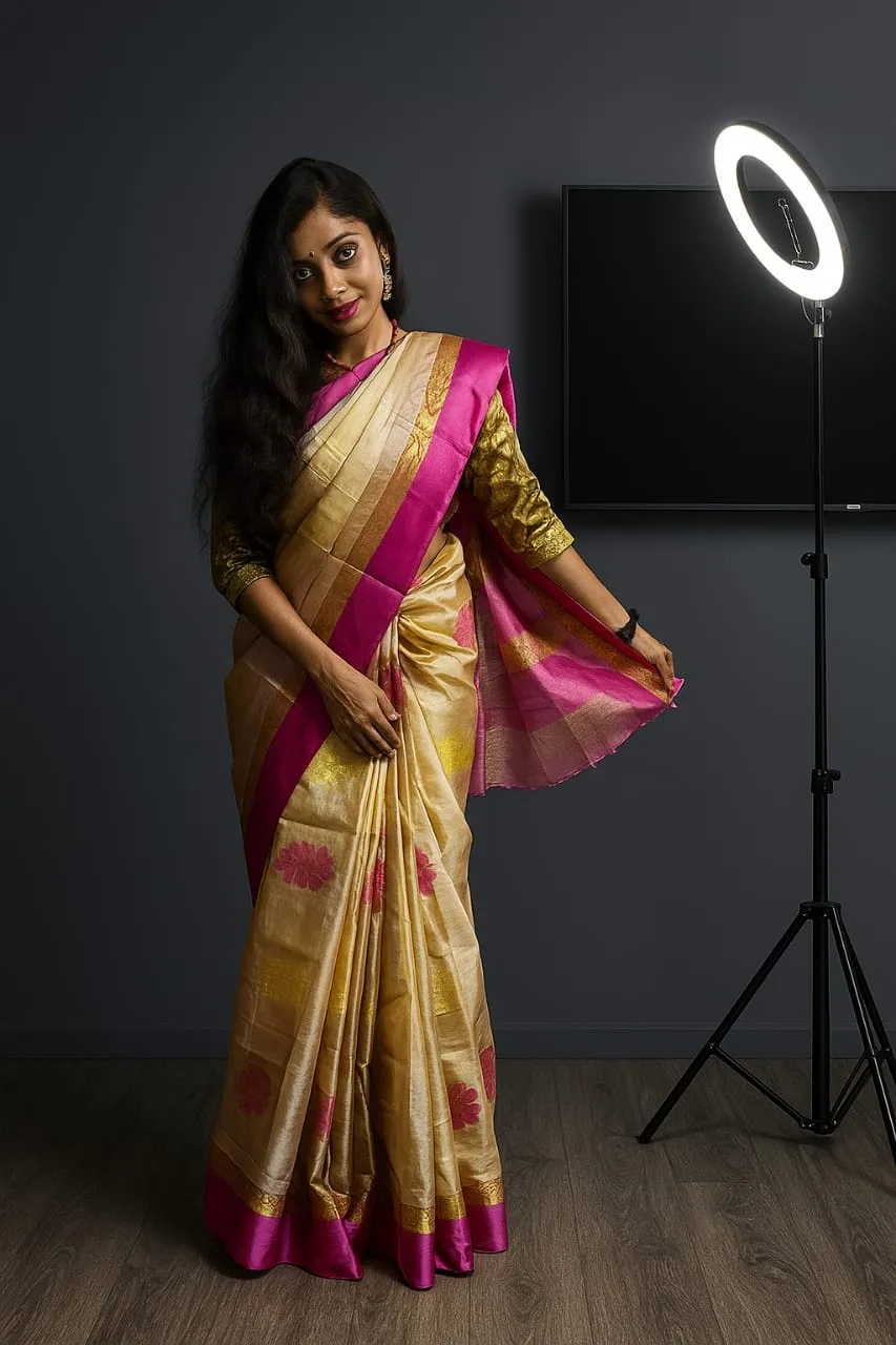 SIMONART TEXTILES MOTKA SILK SAREE view 2