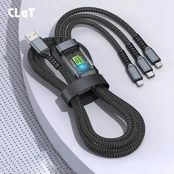 Multi Charging Cable USB 100W USB C Fast Charger Cable with LED Display view 2