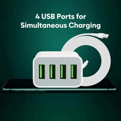 Four Port 4.2A Wall Micro Charger, USB Wall Charger Fast Charging Adapator view 4