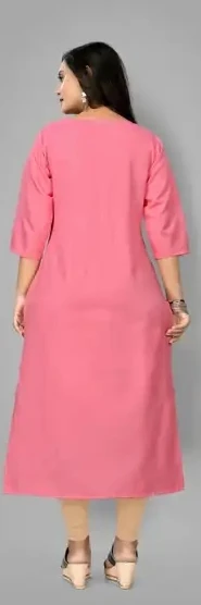 Hetsa Women Embroidered Kurta (Pink) view 5