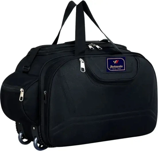 Expandable 65 L Travel Duffle Bags for Men & Women - Black- Regular view 2