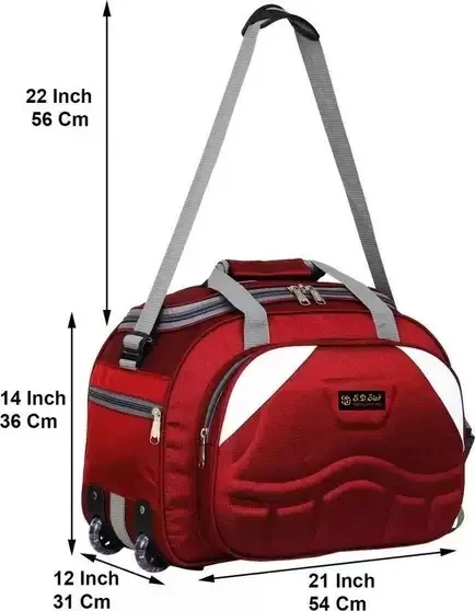 (Expandable) 55 L trolley Duffel Bag Xfactor super premium - Maroon Duffel Bag view 2