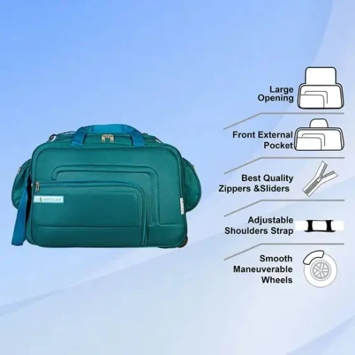Expandable Polyester Cabin Size Luggage Duffle Strolley Bag view 4
