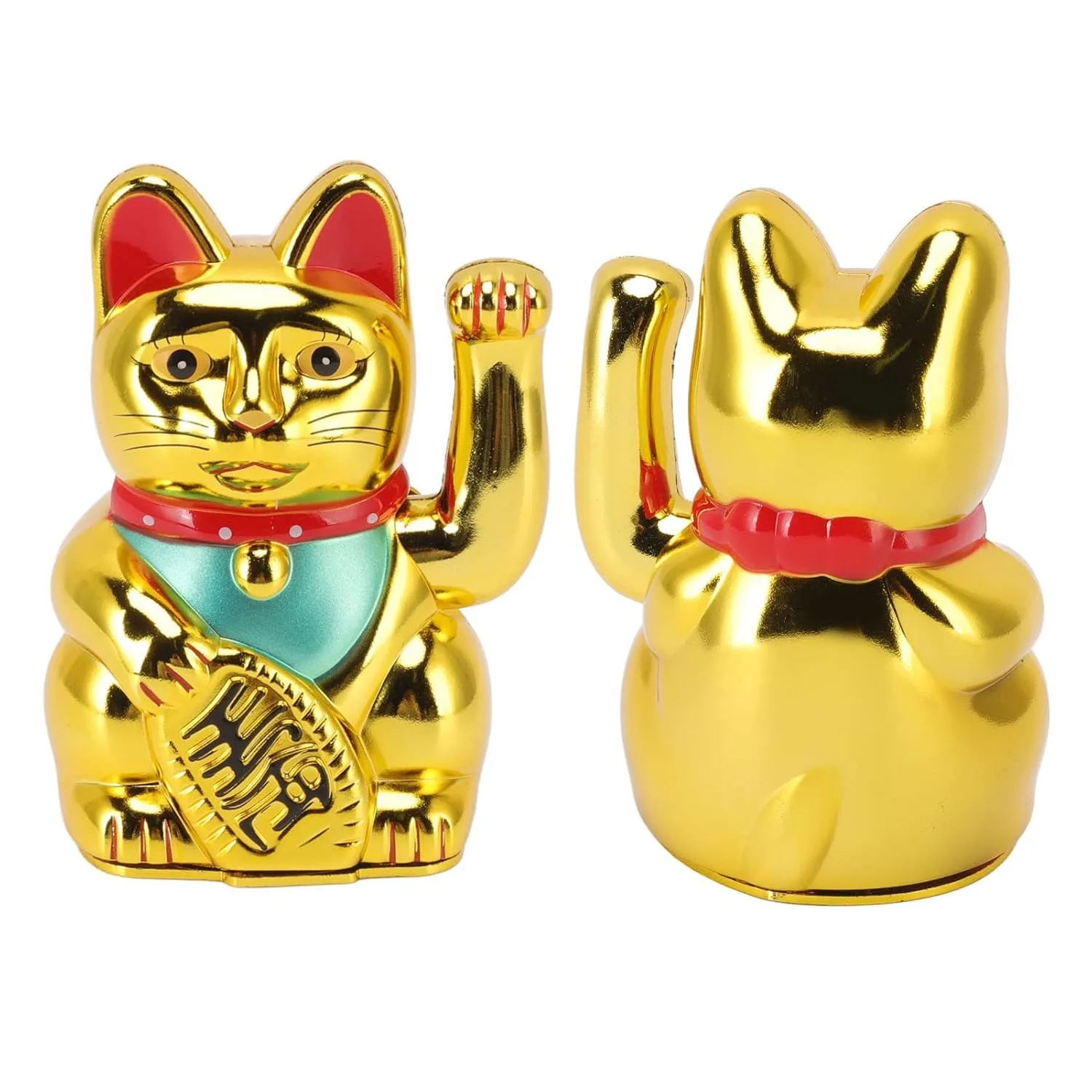Ahina Maneki Neko Waving Cat Perfect for Home & Office DecorBattery Operated Feng Shui Lucky Cat – Waving Maneki Neko Figurine for Wealth & Prosperity (Gold)- 5 inches in Size view 3