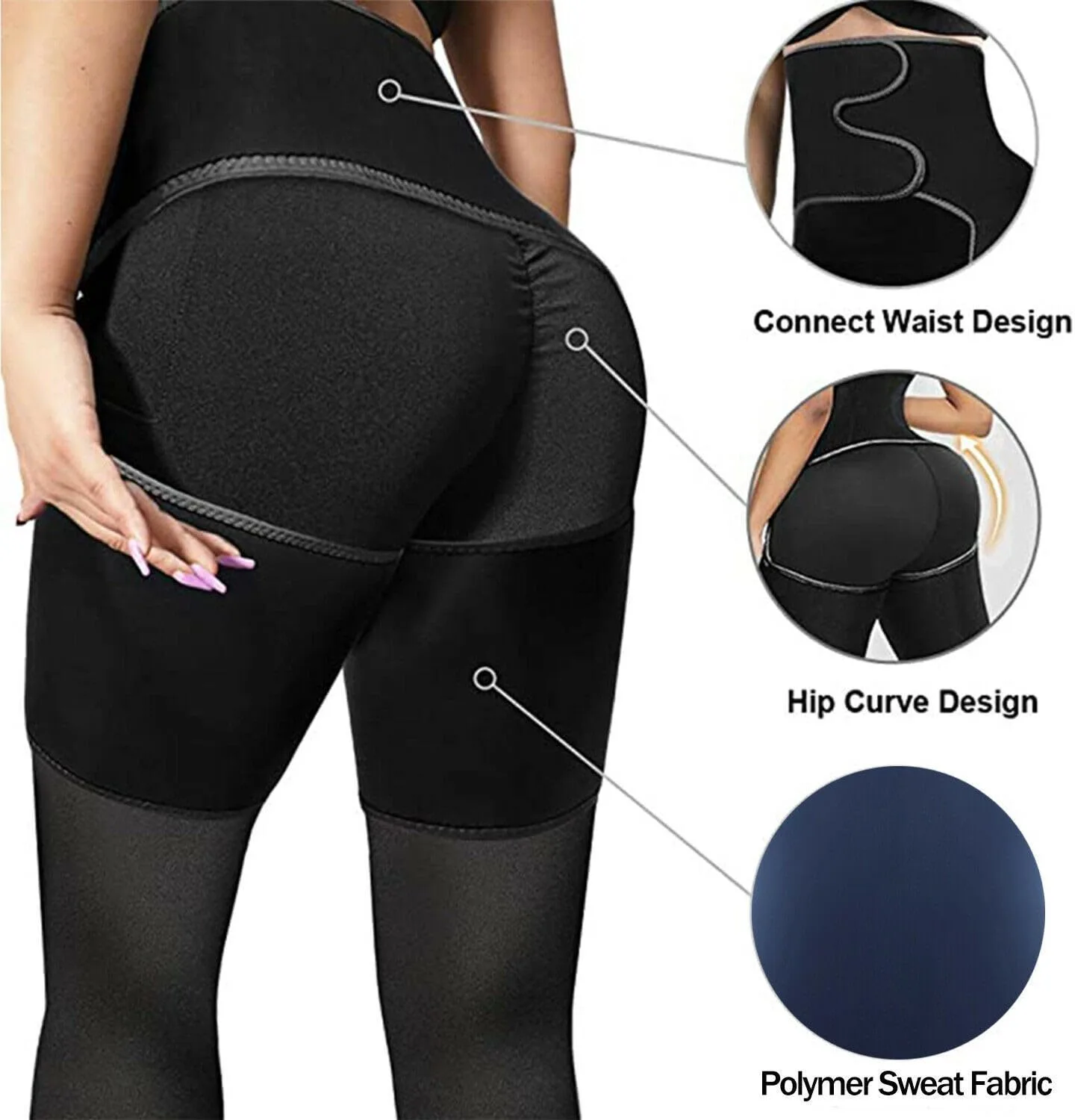 Ahina 2-in-1 Sweat Shaper Belt for Women – Waist Trainer & Thigh Trimmer for Belly Fat, Leg Slimming, and Workout Performance Boost- Multicolor view 2