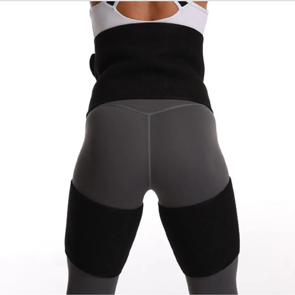 Ahina 2-in-1 Sweat Shaper Belt for Women – Waist Trainer & Thigh Trimmer for Belly Fat, Leg Slimming, and Workout Performance Boost- Multicolor view 3