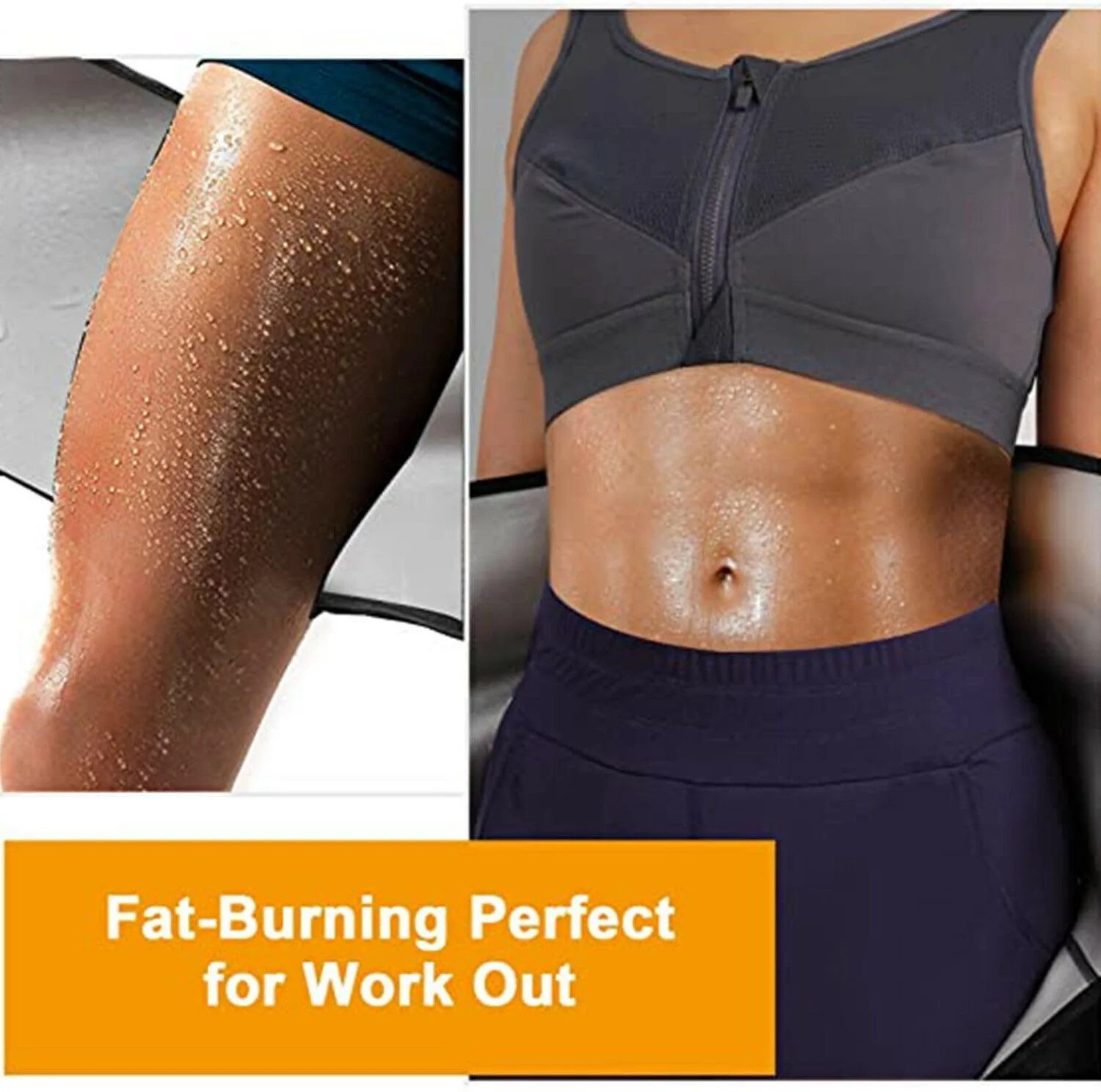 Ahina 2-in-1 Sweat Shaper Belt for Women – Waist Trainer & Thigh Trimmer for Belly Fat, Leg Slimming, and Workout Performance Boost- Multicolor view 4