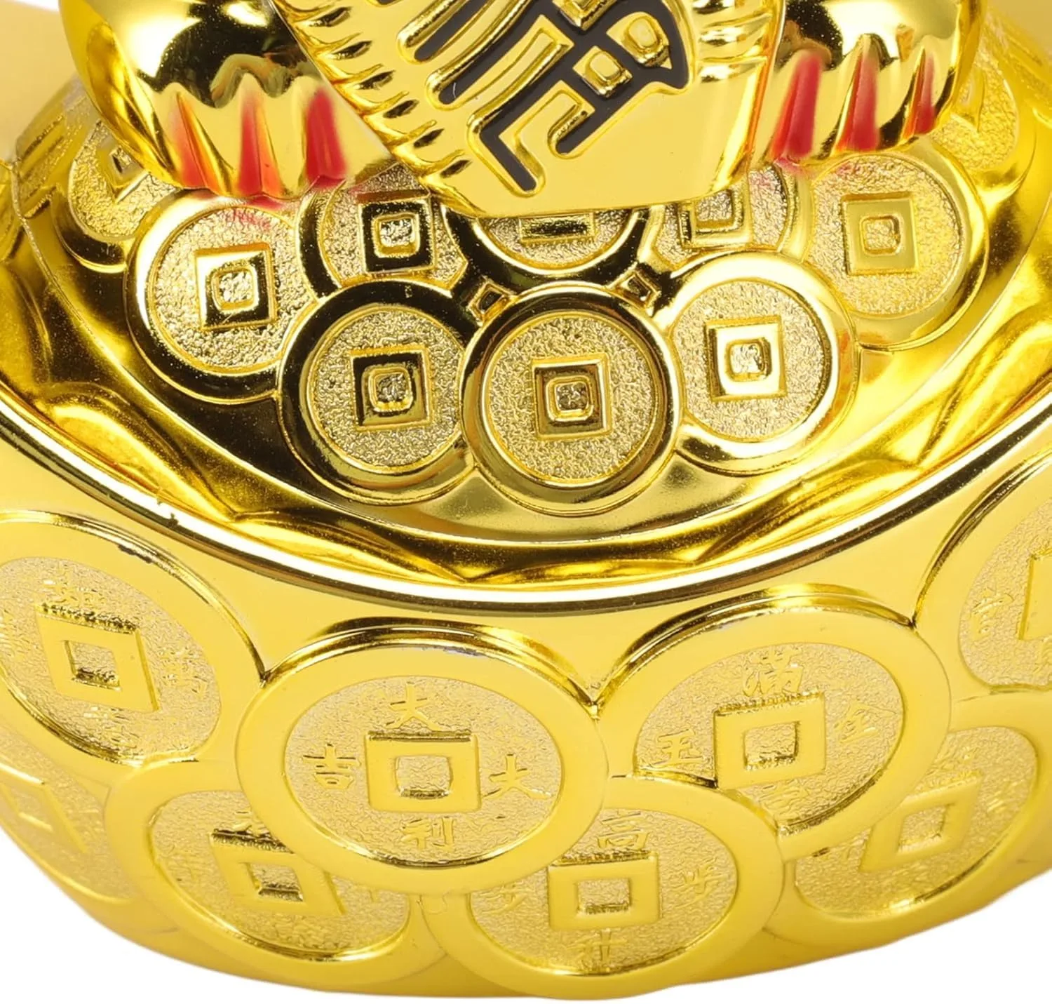 Ahina Maneki Neko Waving Cat on Boat Perfect for Home & Office DecorBattery Operated Feng Shui Lucky Cat – Waving Maneki Neko Figurine for Wealth & Prosperity (Gold)-5.5 inches in Size view 6