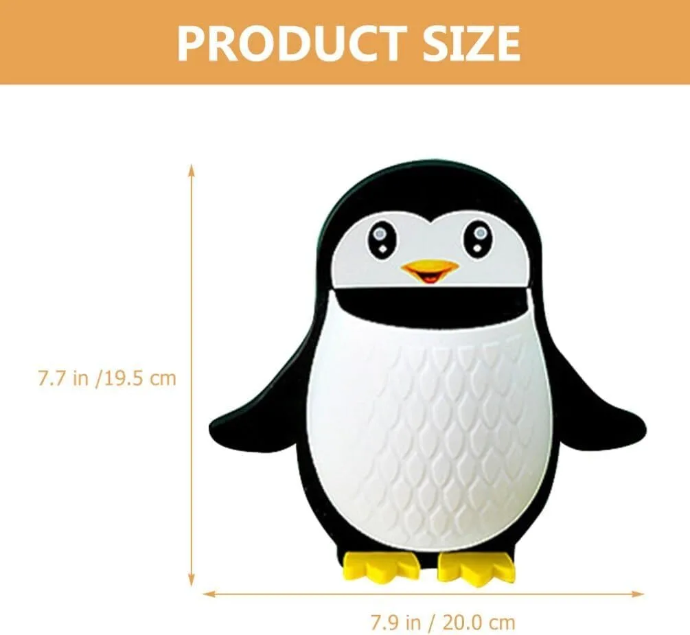 Ahina Cute Penguin Shaped Toothbrush Holder for Kids | Adorable Bathroom Accessory with Suction Cup | Animal Toothbrush Stand & Organizer for Sink or Wall – Fun Penguin Bathroom Decor. (1, Blue) view 6