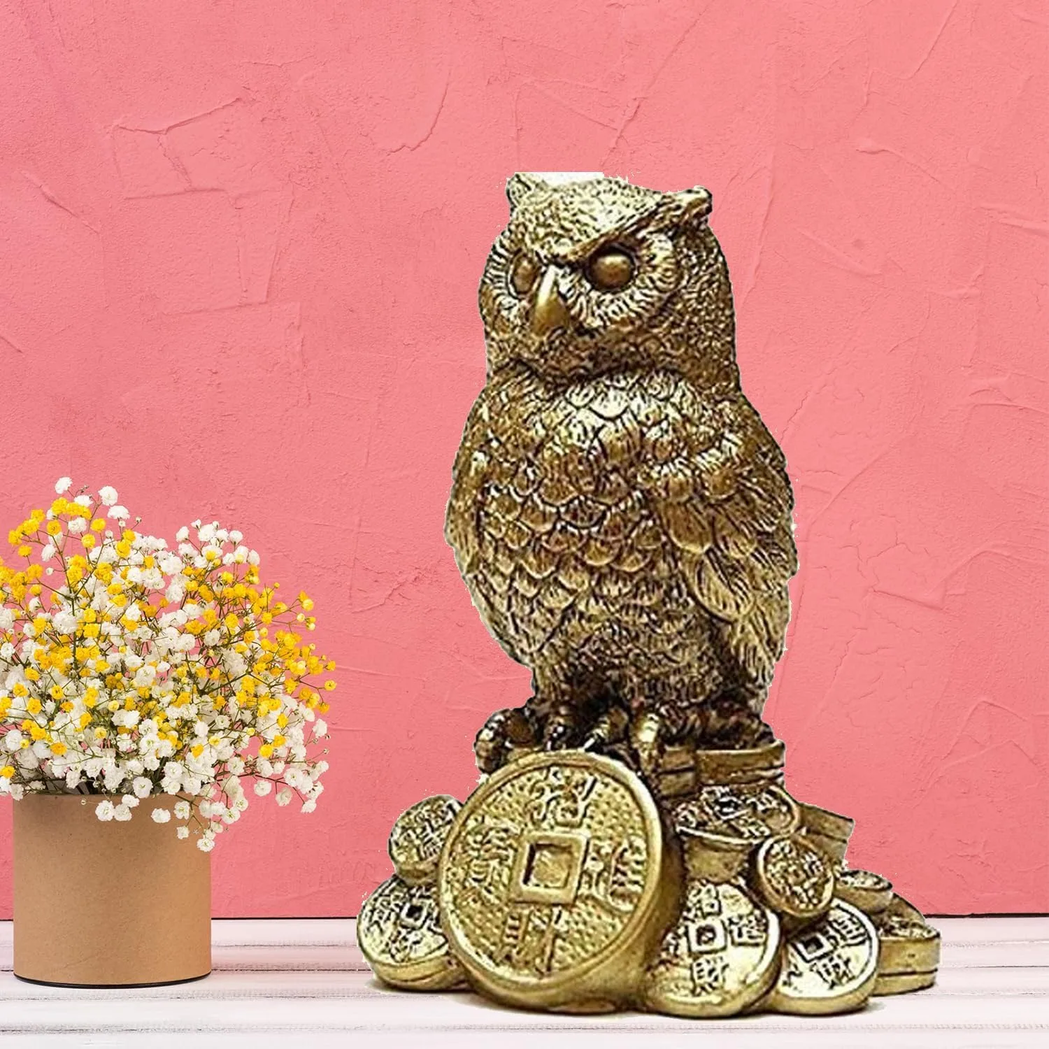 AhinaFeng Shui Owl Showpiece for Home & Office – Vastu Decorative Owl Statue for Wisdom, Protection & Good Luck, Tabletop Décor Gift Item view 6