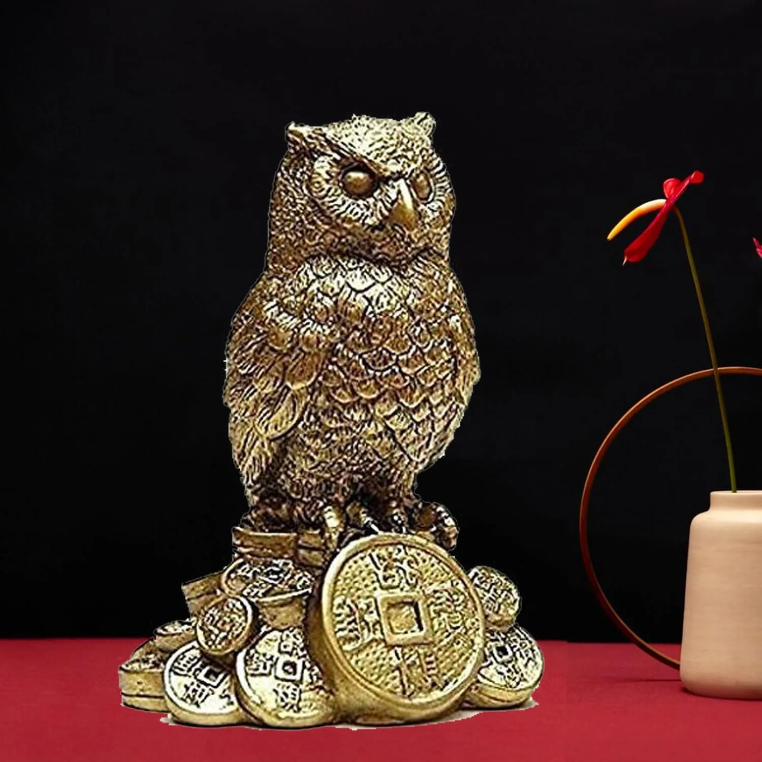 AhinaFeng Shui Owl Showpiece for Home & Office – Vastu Decorative Owl Statue for Wisdom, Protection & Good Luck, Tabletop Décor Gift Item view 7