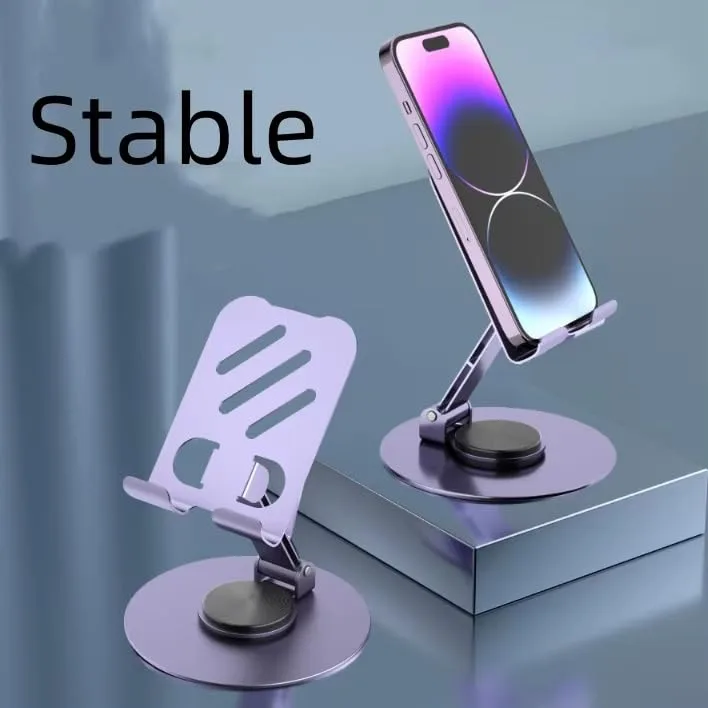 Ahina Mobile Stand, All Metal Adjustable Phone Holder, Stable Desktop Stand with 360 Degree Rotation view 3
