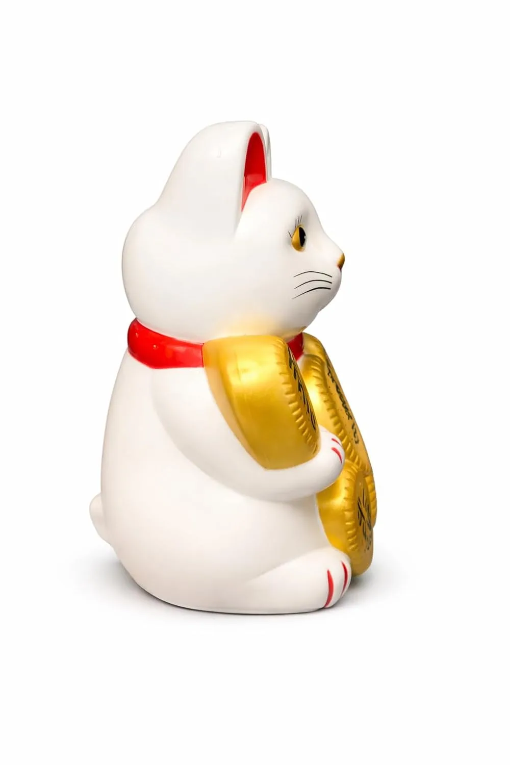 Ahina Feng Shui Lucky Cat Maneki Neko Figurine, White with Golden Coins, Wealth and Good Luck Showpiece for Home and Office Decor view 7
