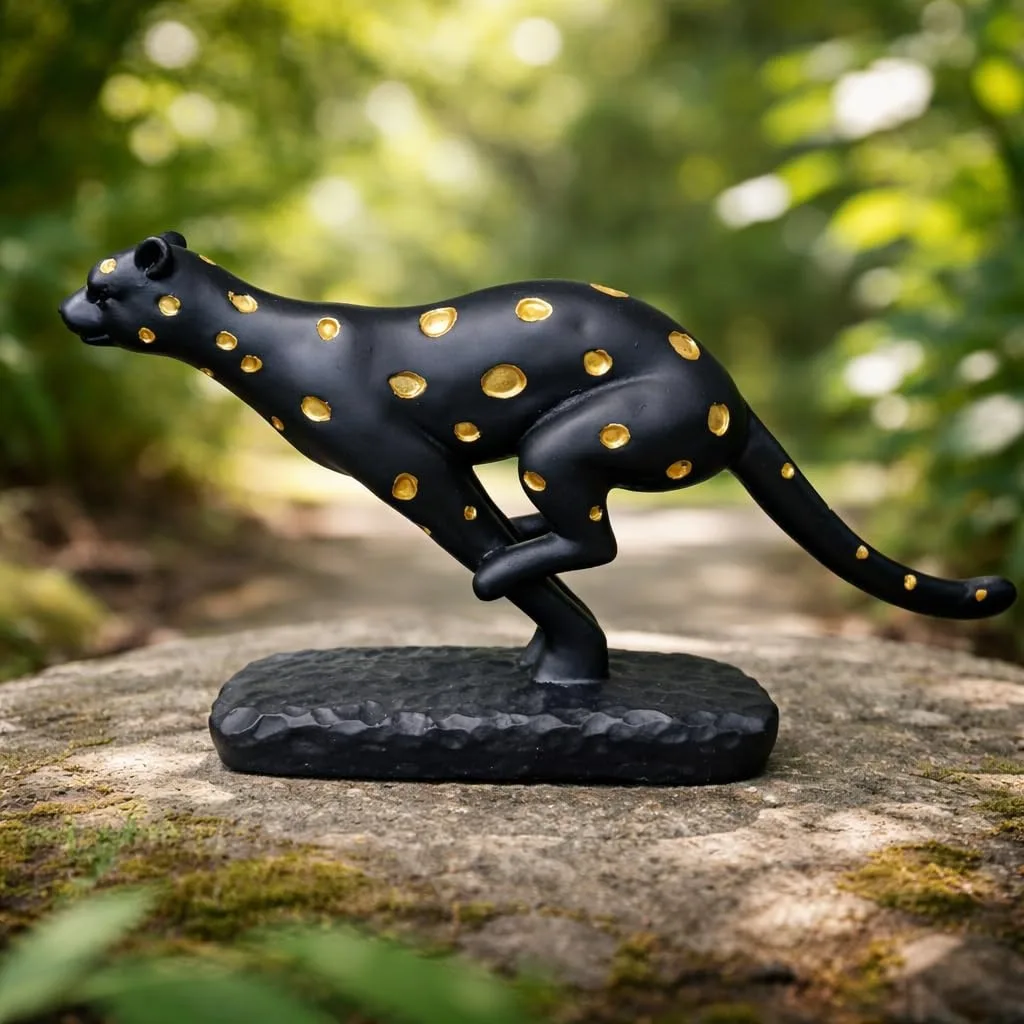 Black Panther Running Statue Showpiece for Home Décor view 3