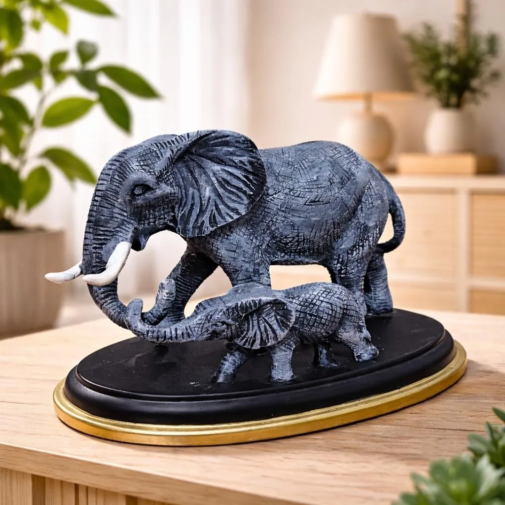 Elephant Family Showpiece for Home Decor view 3
