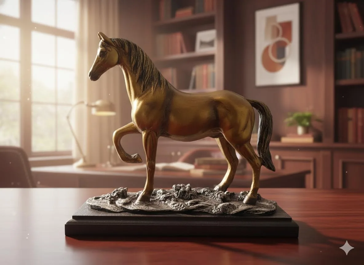 Elegant Bronze Horse Statue Showpiece view 3