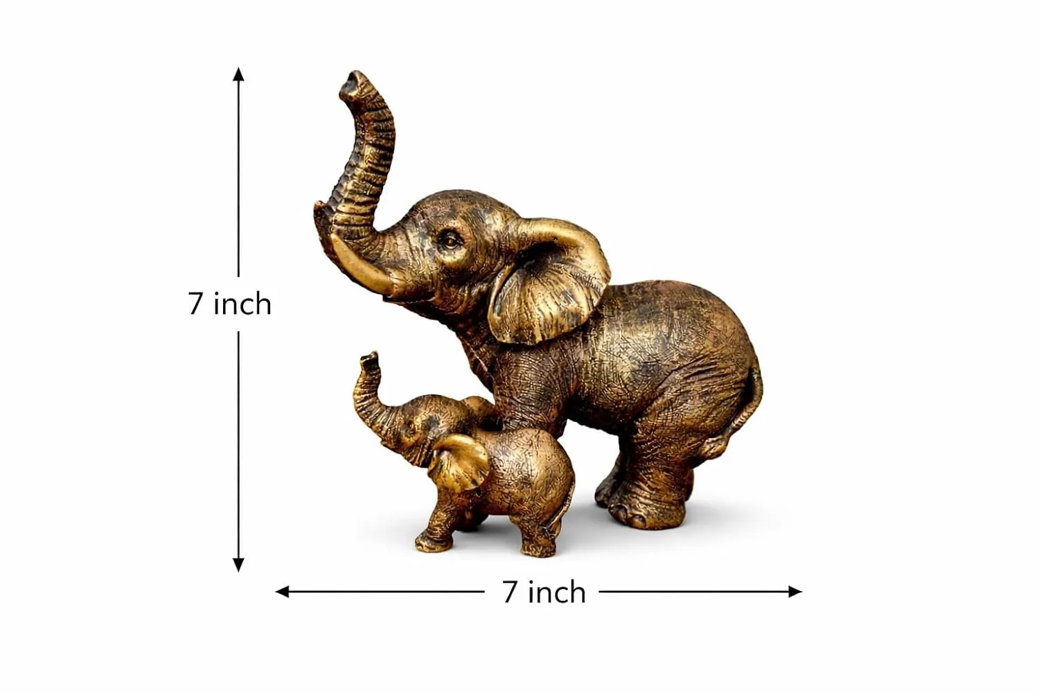 Premium Golden Elephant Figurines (Set of 2) view 2