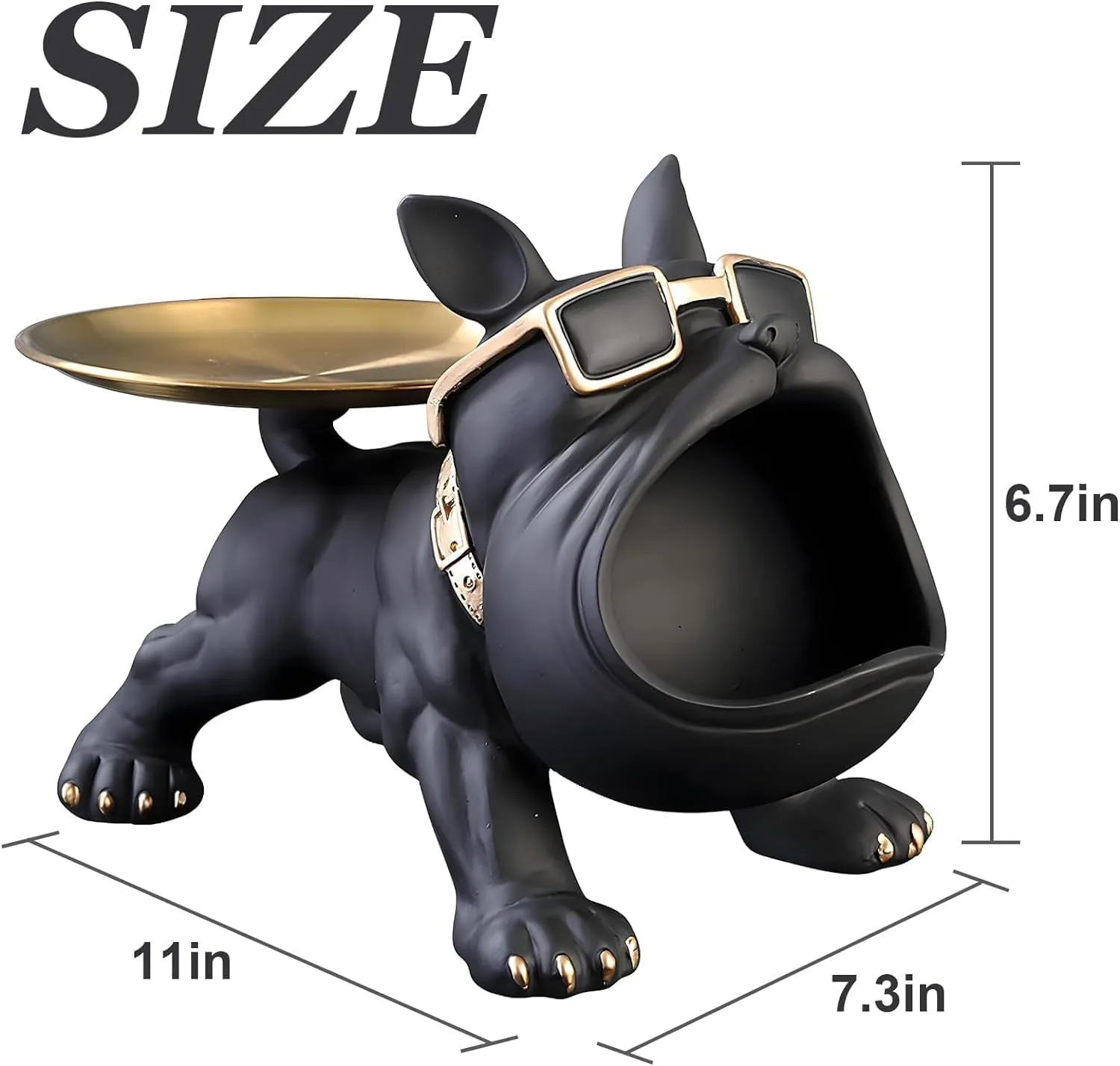 French Bulldog Key Bowl Holder Statue view 2