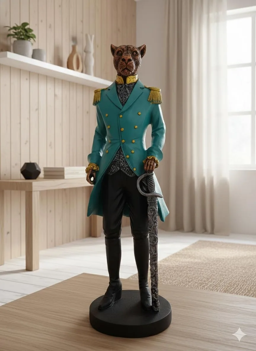 Royal Leopard Gentleman Statue view 4