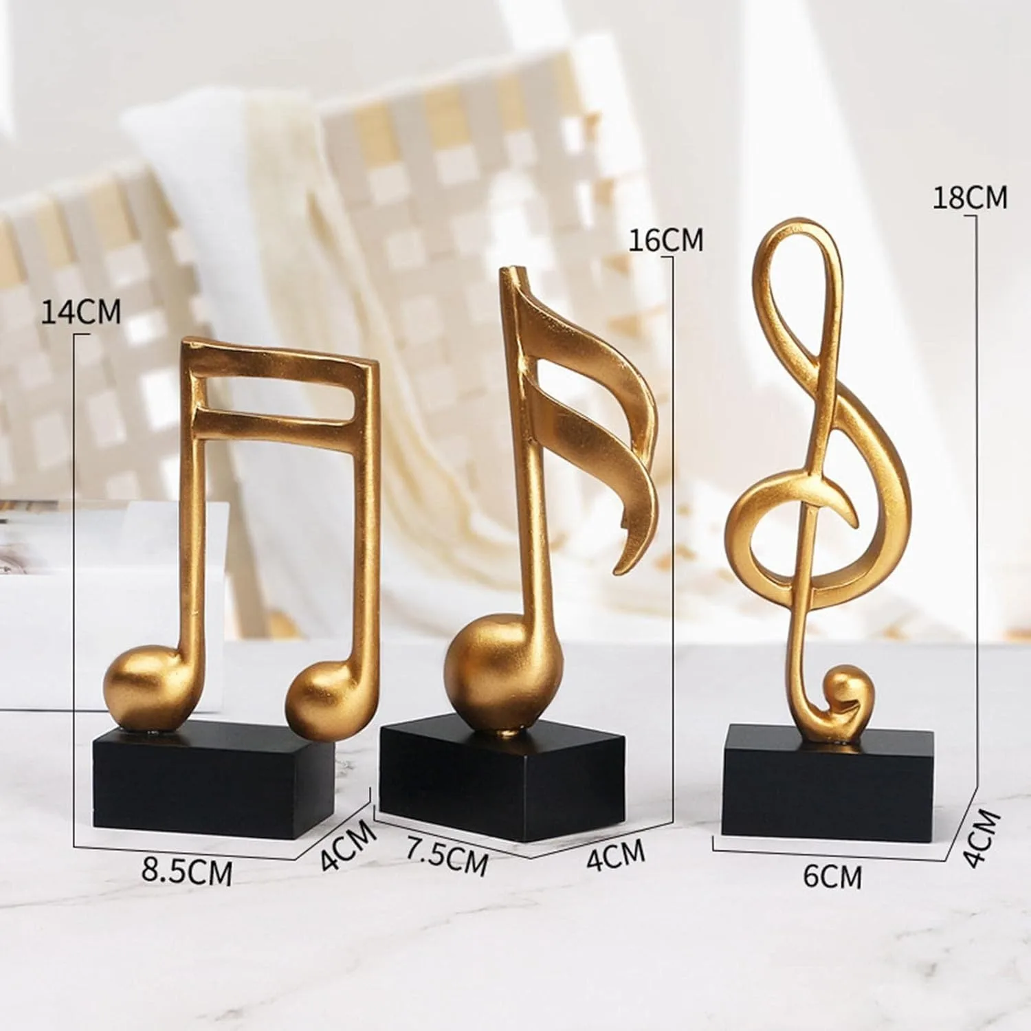 Golden Music Note Showpiece Set of 3 view 2