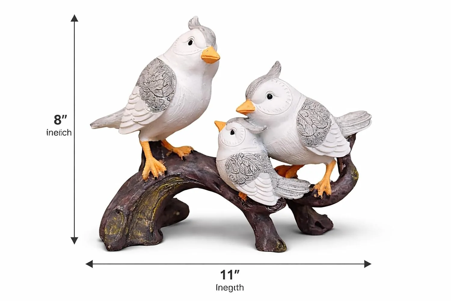 Decorative Bird Family Statue view 2