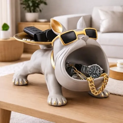 Decorative Bulldog Organizer Statue view 3