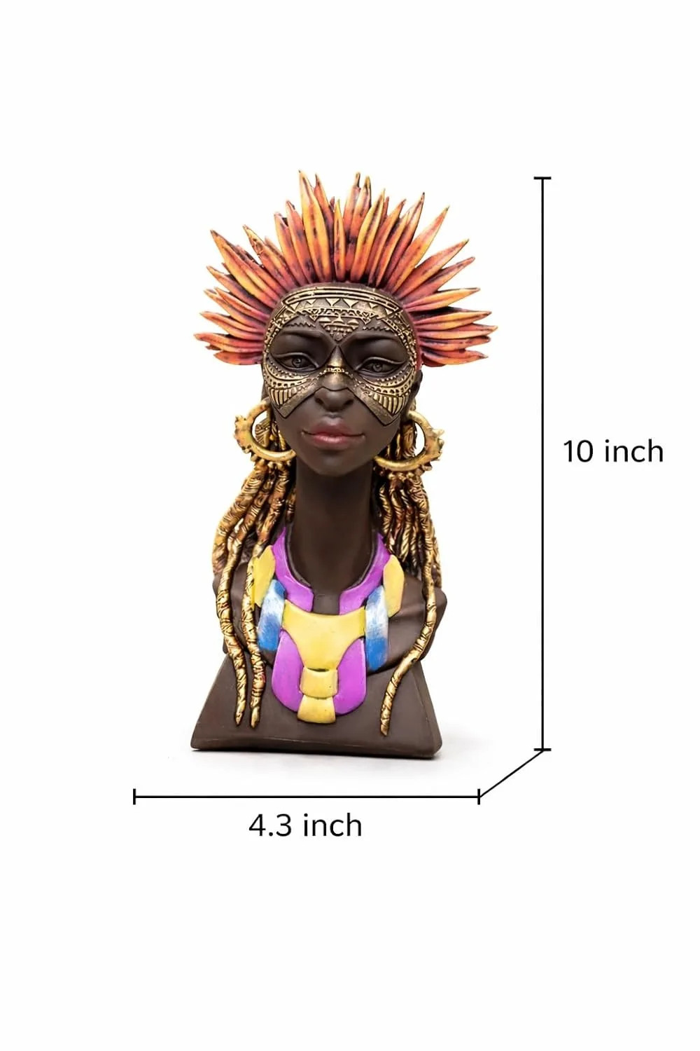 African Woman Bust Statue view 2