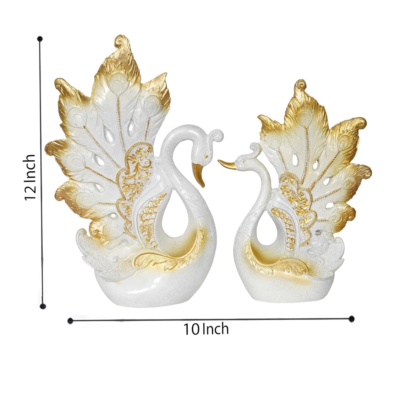 Golden Swan Pair Showpiece view 2